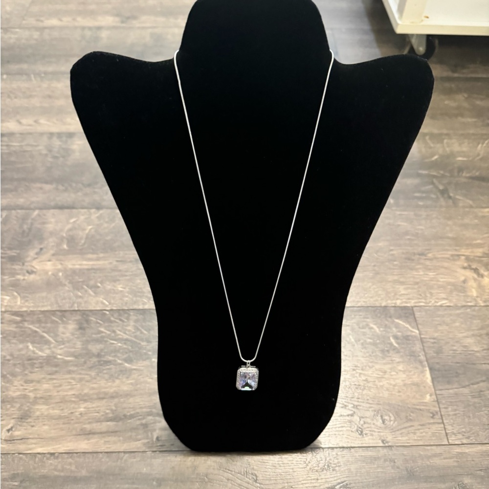 Silver Tone and Crystal Necklace NEW